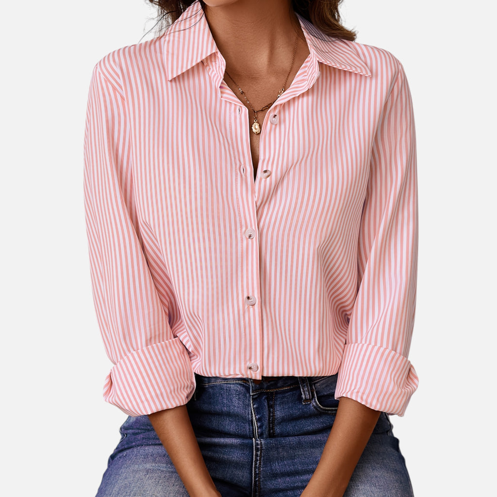 Westenbury | Women’s Button-Up Blouse | Classic Vertical Stripes