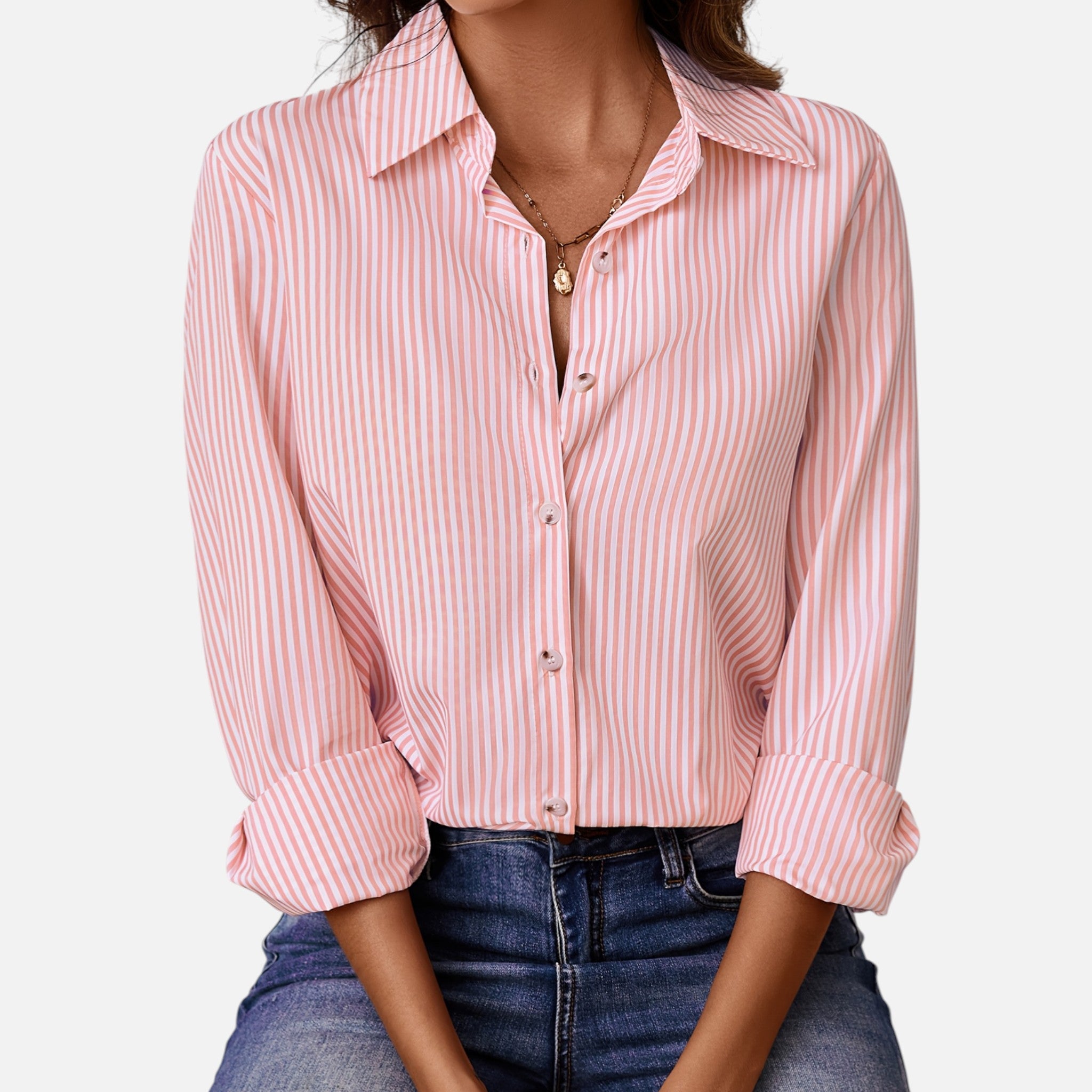 Westenbury | Women’s Button-Up Blouse | Classic Vertical Stripes