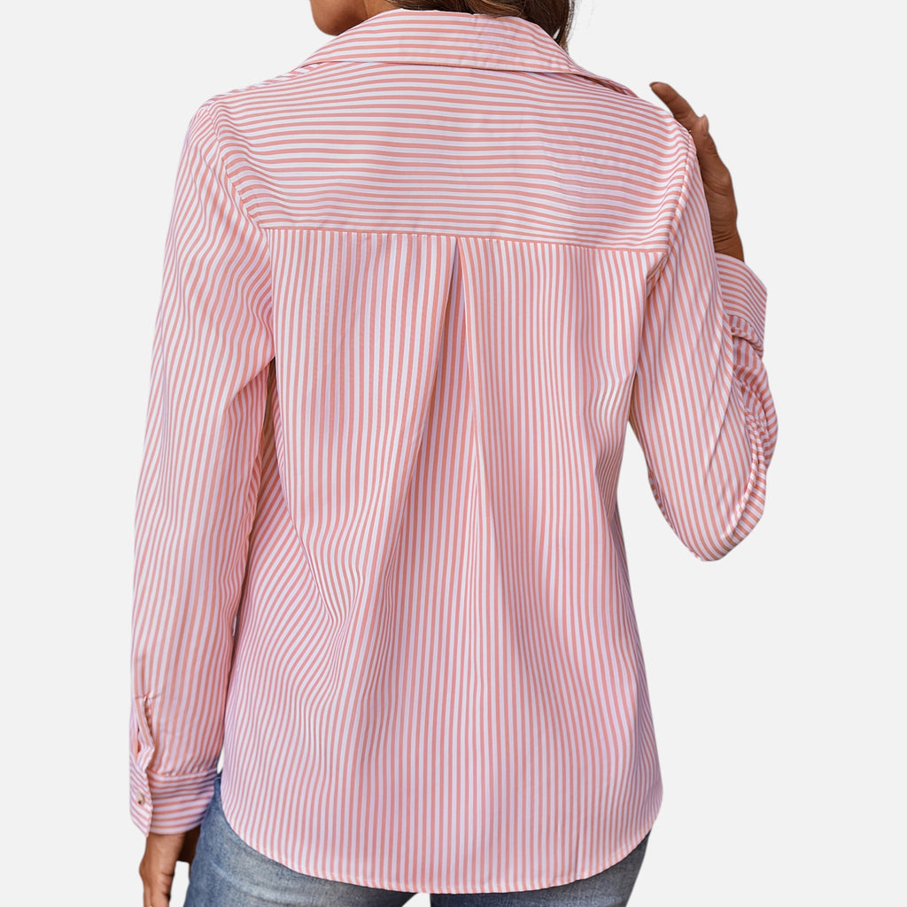 Westenbury | Women’s Button-Up Blouse | Classic Vertical Stripes