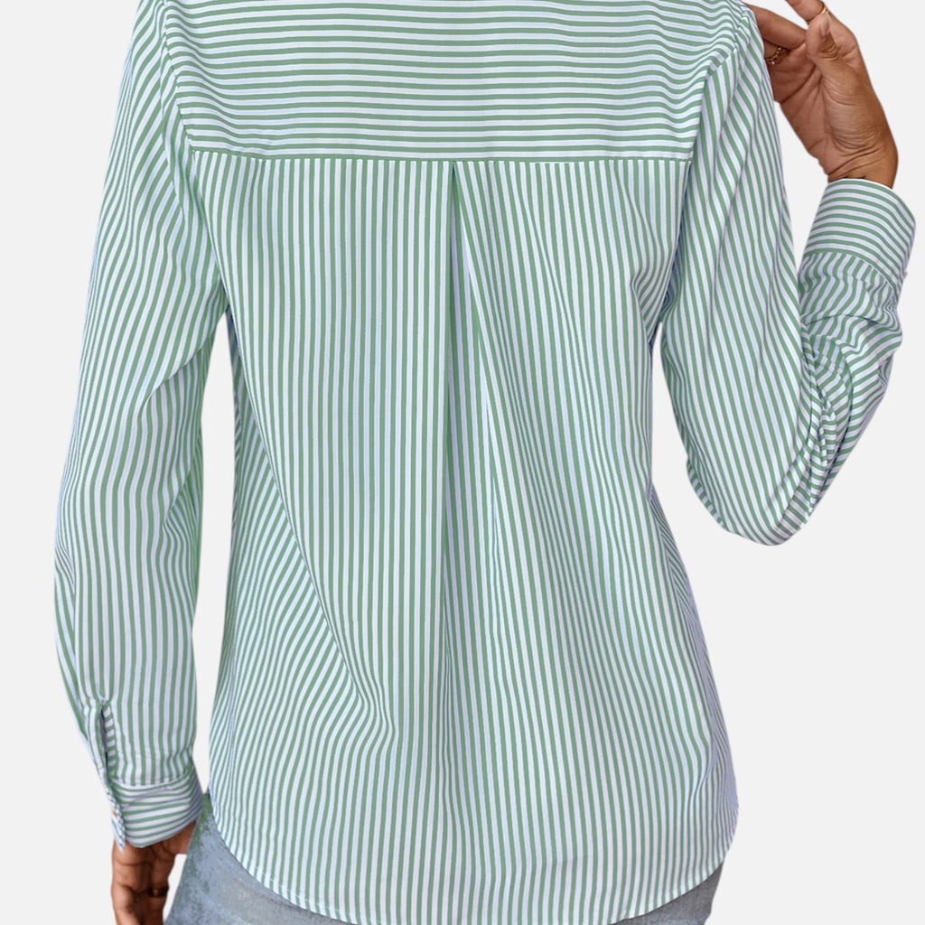 Westenbury | Women’s Button-Up Blouse | Classic Vertical Stripes
