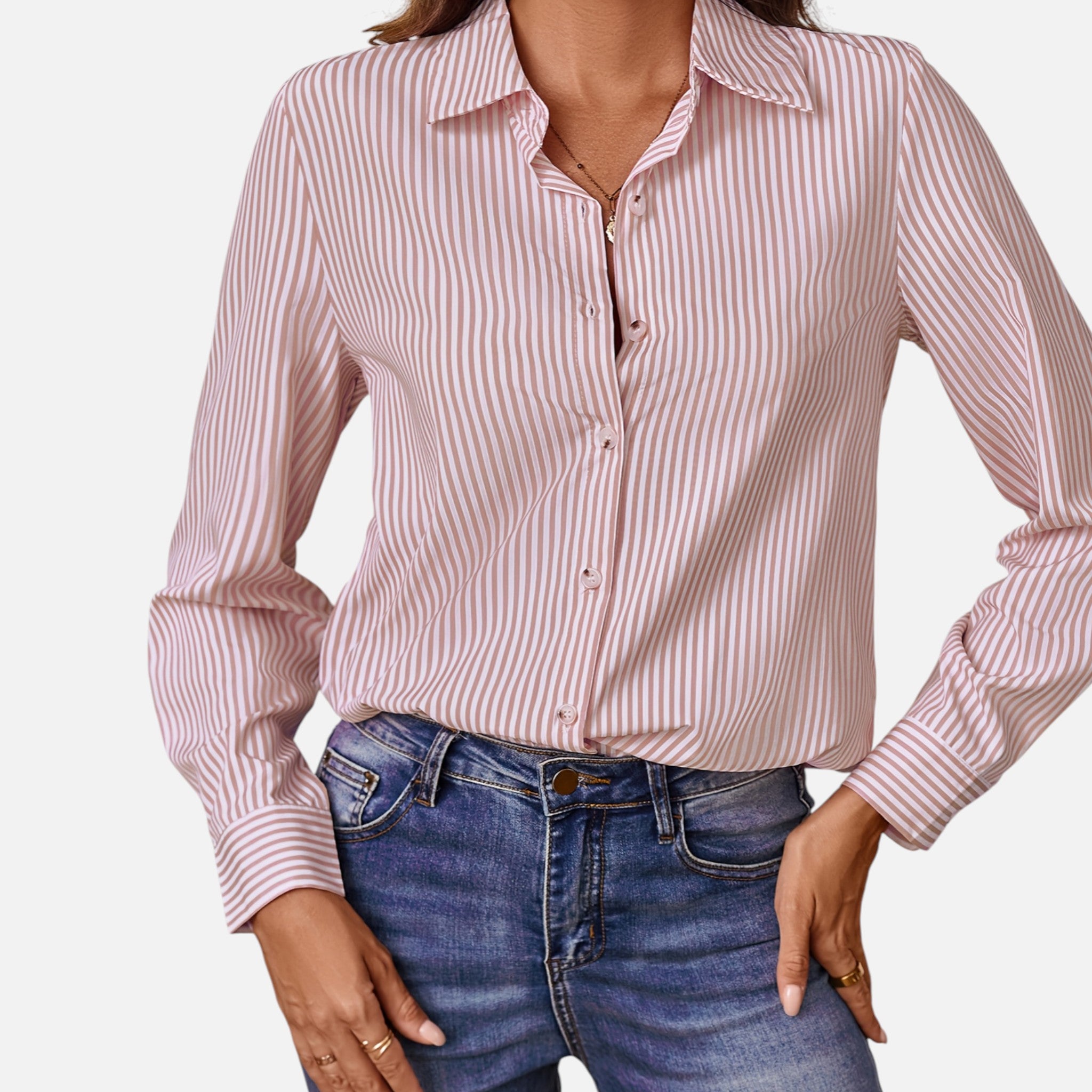 Westenbury | Women’s Button-Up Blouse | Classic Vertical Stripes