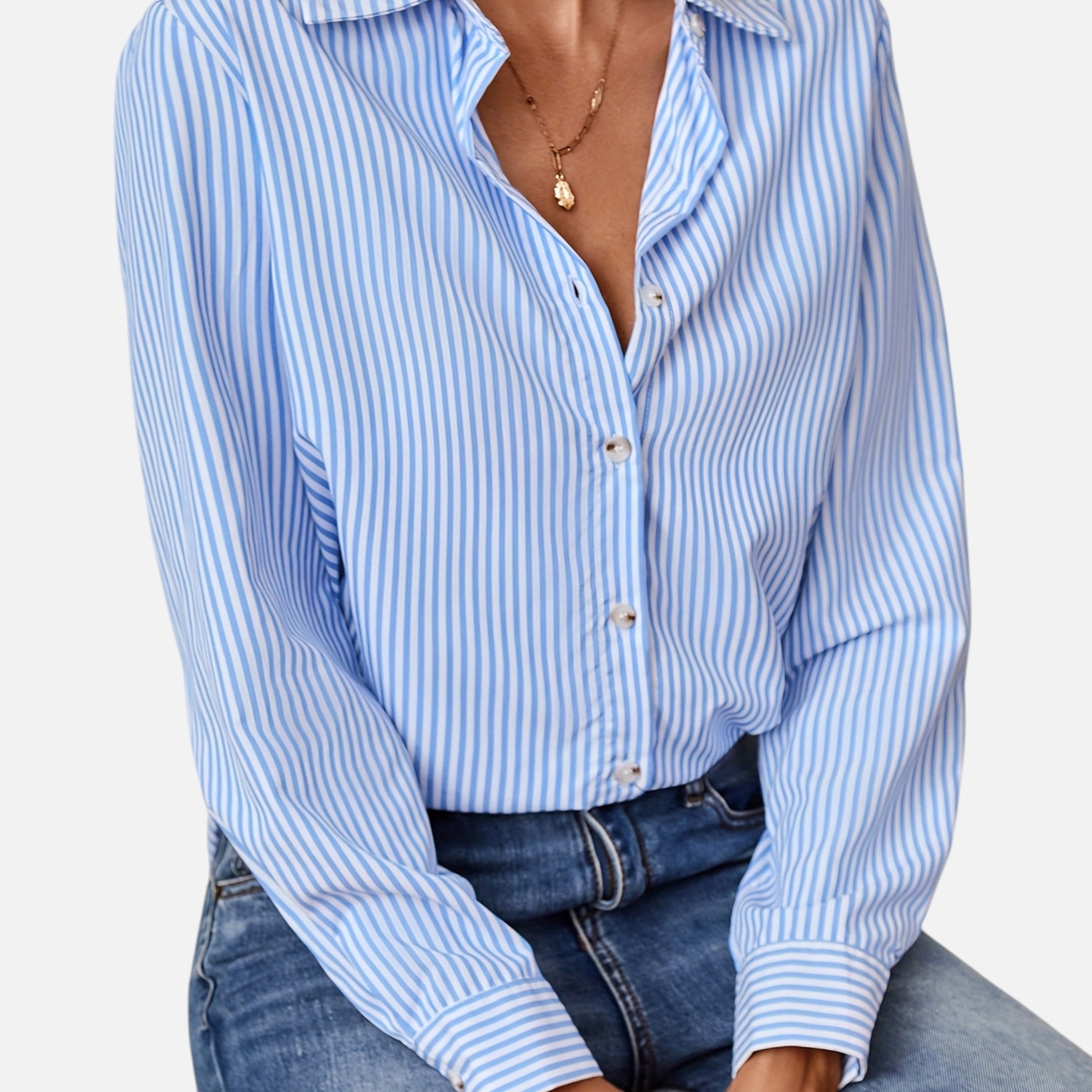 Westenbury | Women’s Button-Up Blouse | Classic Vertical Stripes