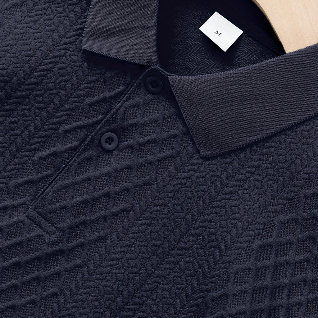 Westenbury | Westenbury | Men’s Jacquard Polo | Refined All-Season Elegance