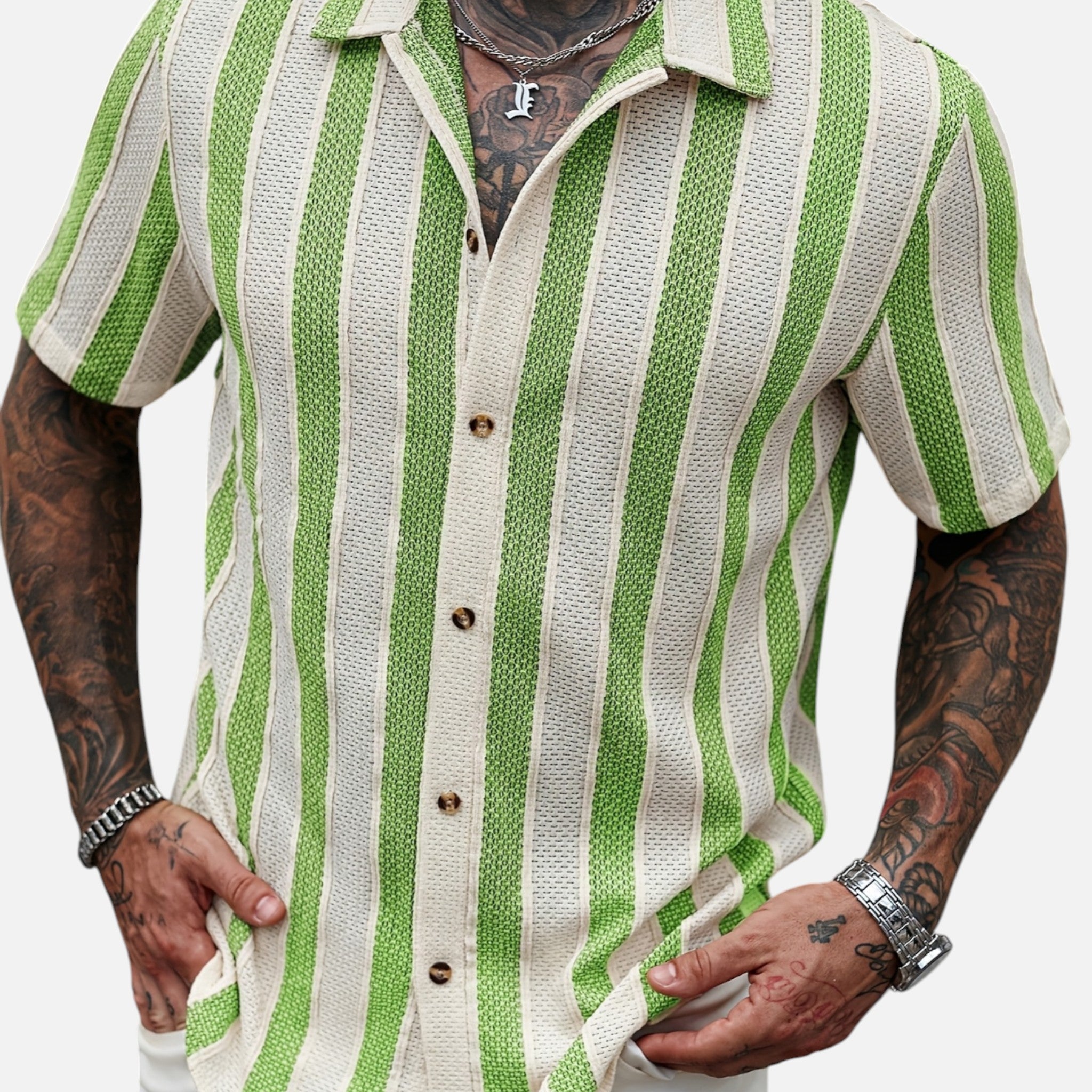 Westenbury | Men’s Striped Lapel Shirt | Effortless Summer Comfort