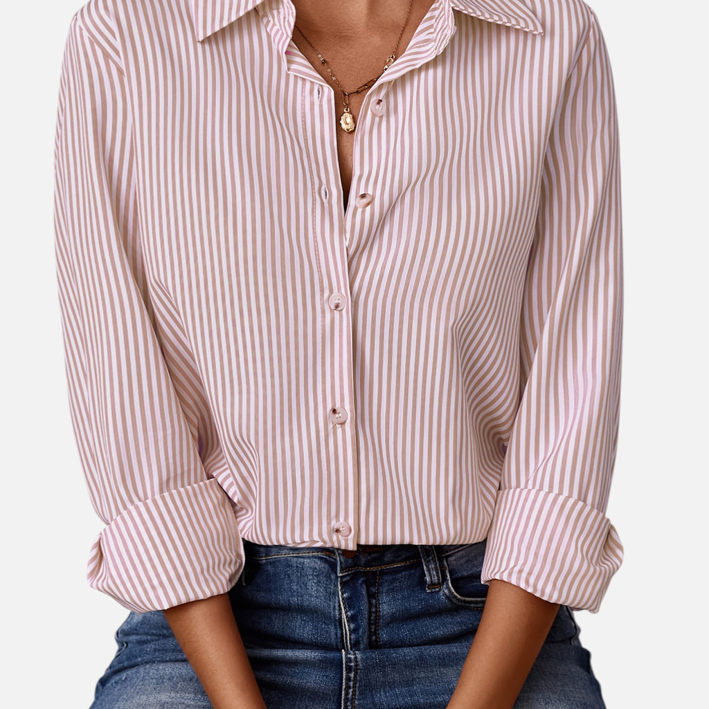 Westenbury | Women’s Button-Up Blouse | Classic Vertical Stripes