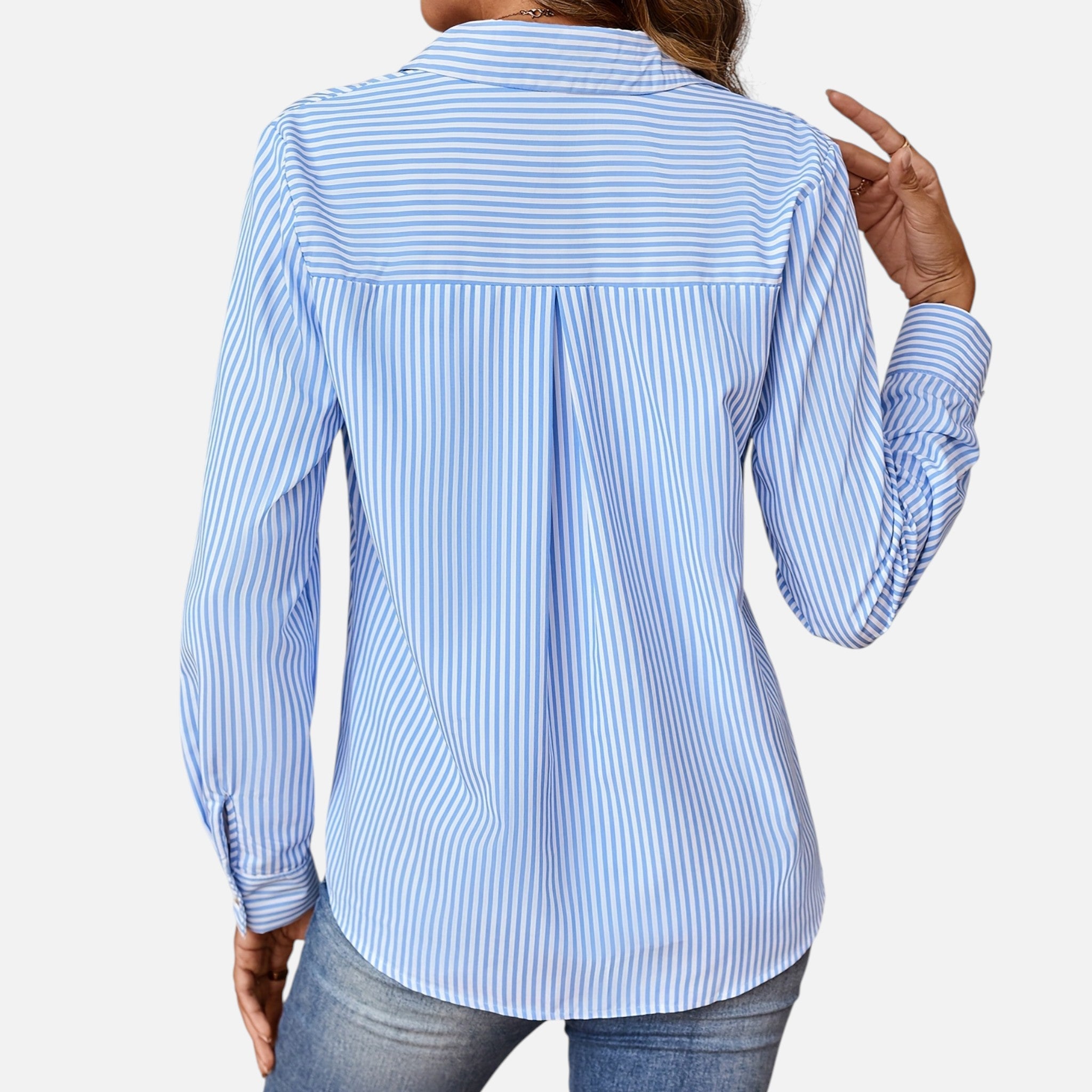 Westenbury | Women’s Button-Up Blouse | Classic Vertical Stripes