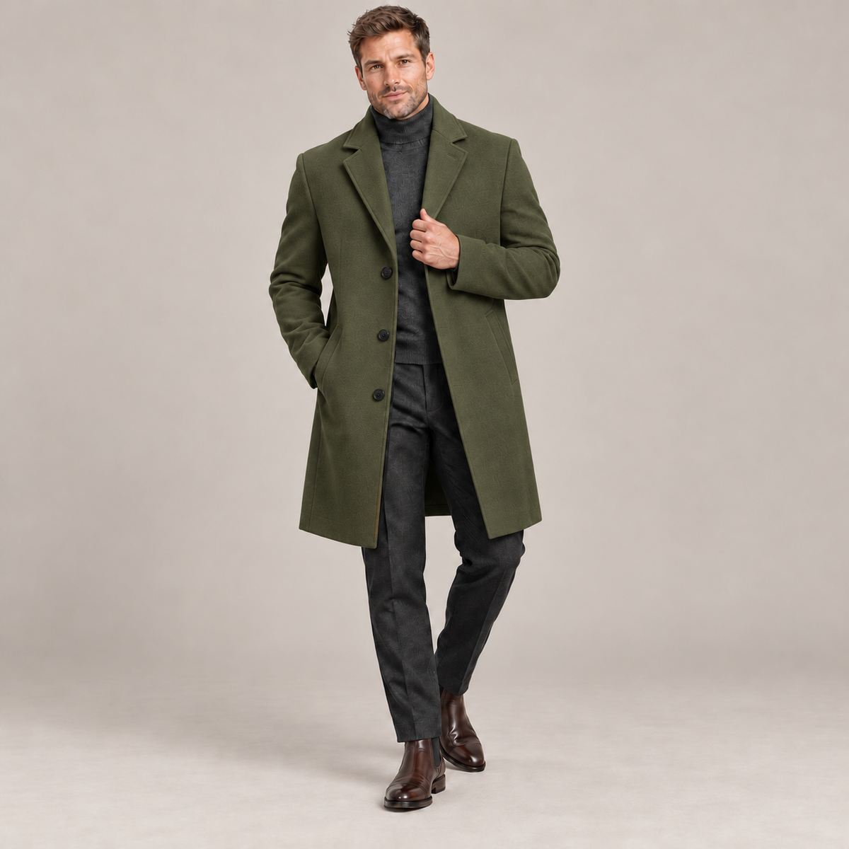 Westenbury Men’s Slim Fit Woolen Coat