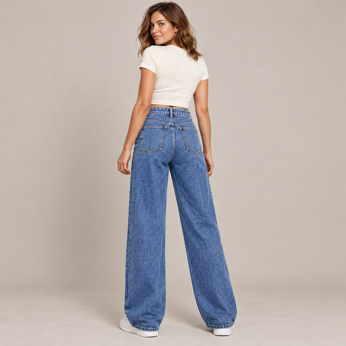 Westenbury  Women’s High-Waisted Baggy Straight Jeans