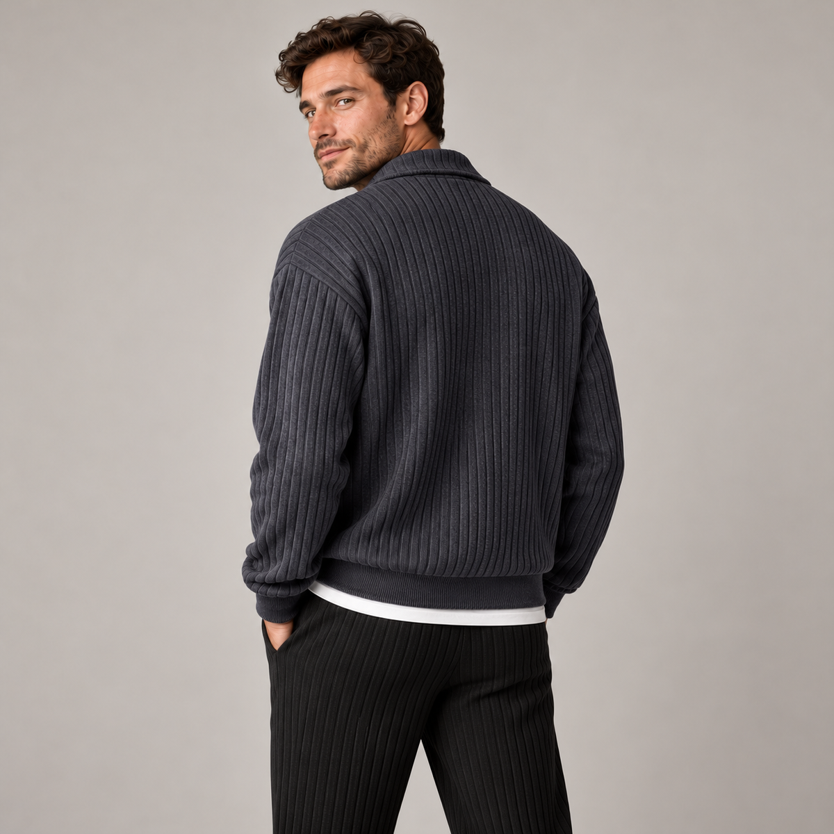 Westenbury Men’s Ribbed Quarter-Zip Jumper