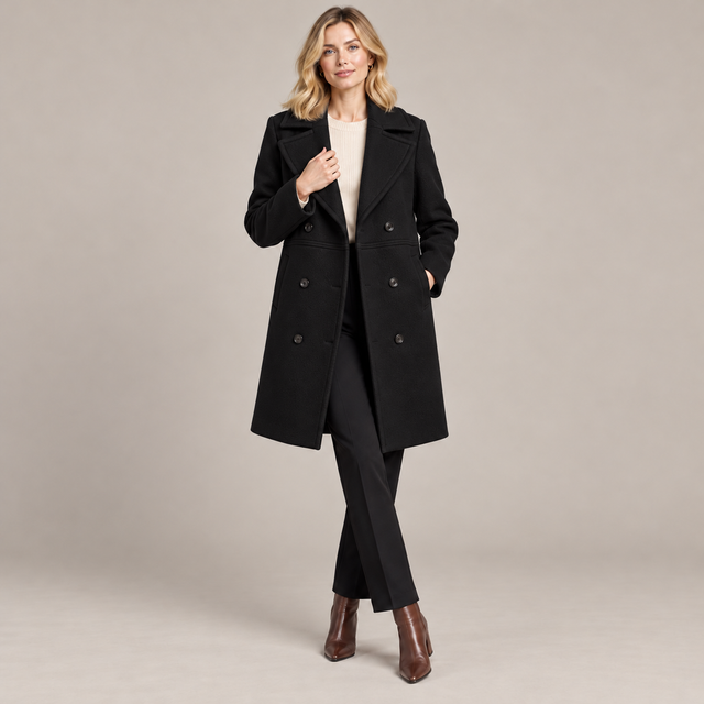 Westenbury Women’s Double-Breasted Midi Overcoat