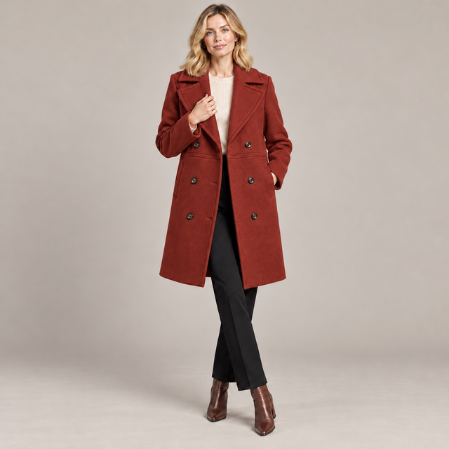 Westenbury Women’s Double-Breasted Midi Overcoat