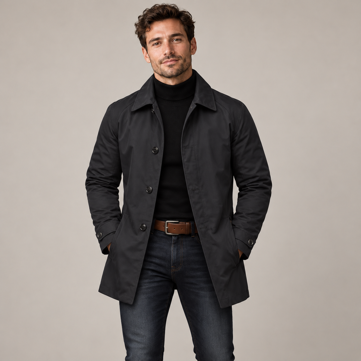 Westenbury  Men’s Retro Waterproof Trench Coat