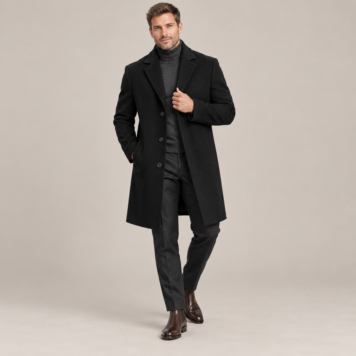 Westenbury Men’s Slim Fit Woolen Coat