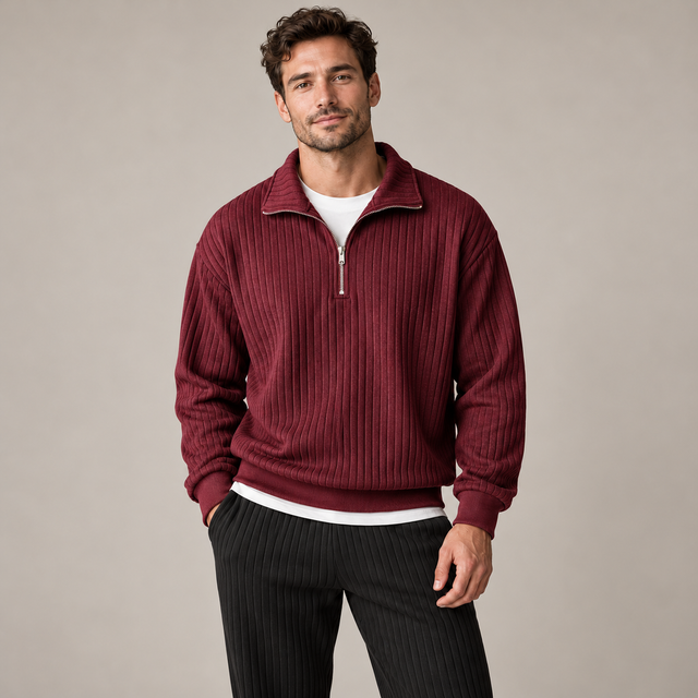 Westenbury Men’s Ribbed Quarter-Zip Jumper