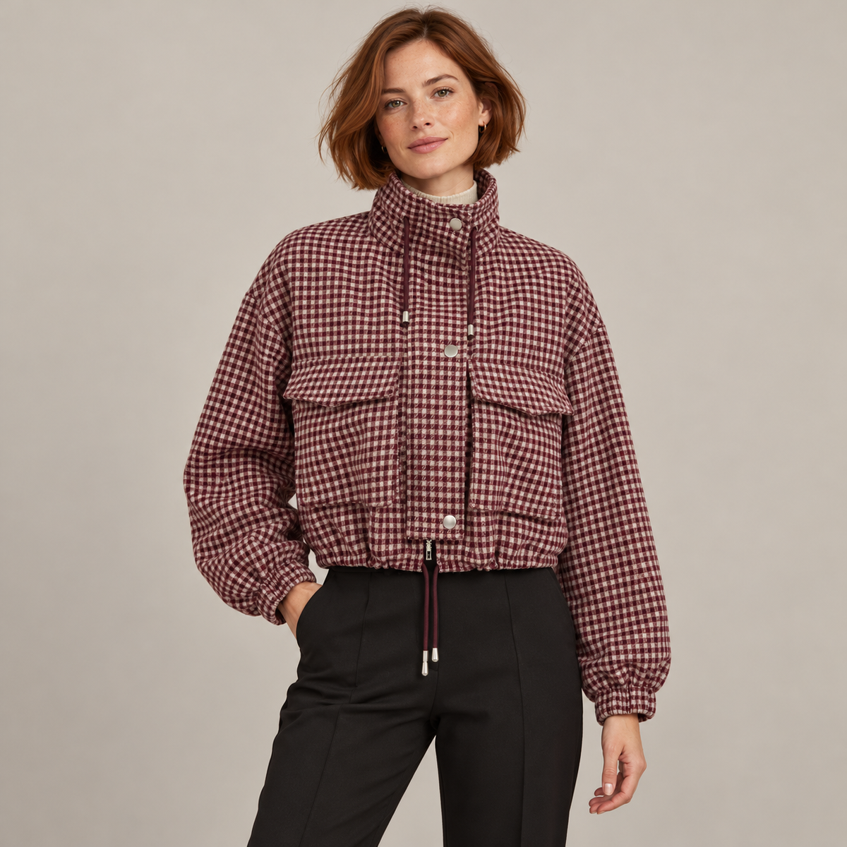 Westenbury Women’s Houndstooth Cropped Jacket