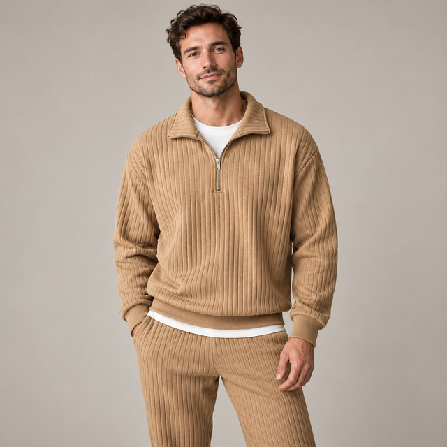 Westenbury Men’s Ribbed Quarter-Zip Jumper