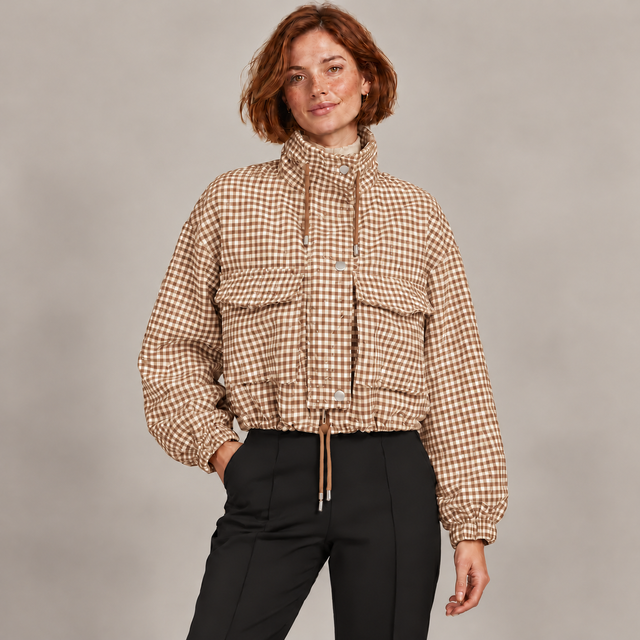 Westenbury Women’s Houndstooth Cropped Jacket
