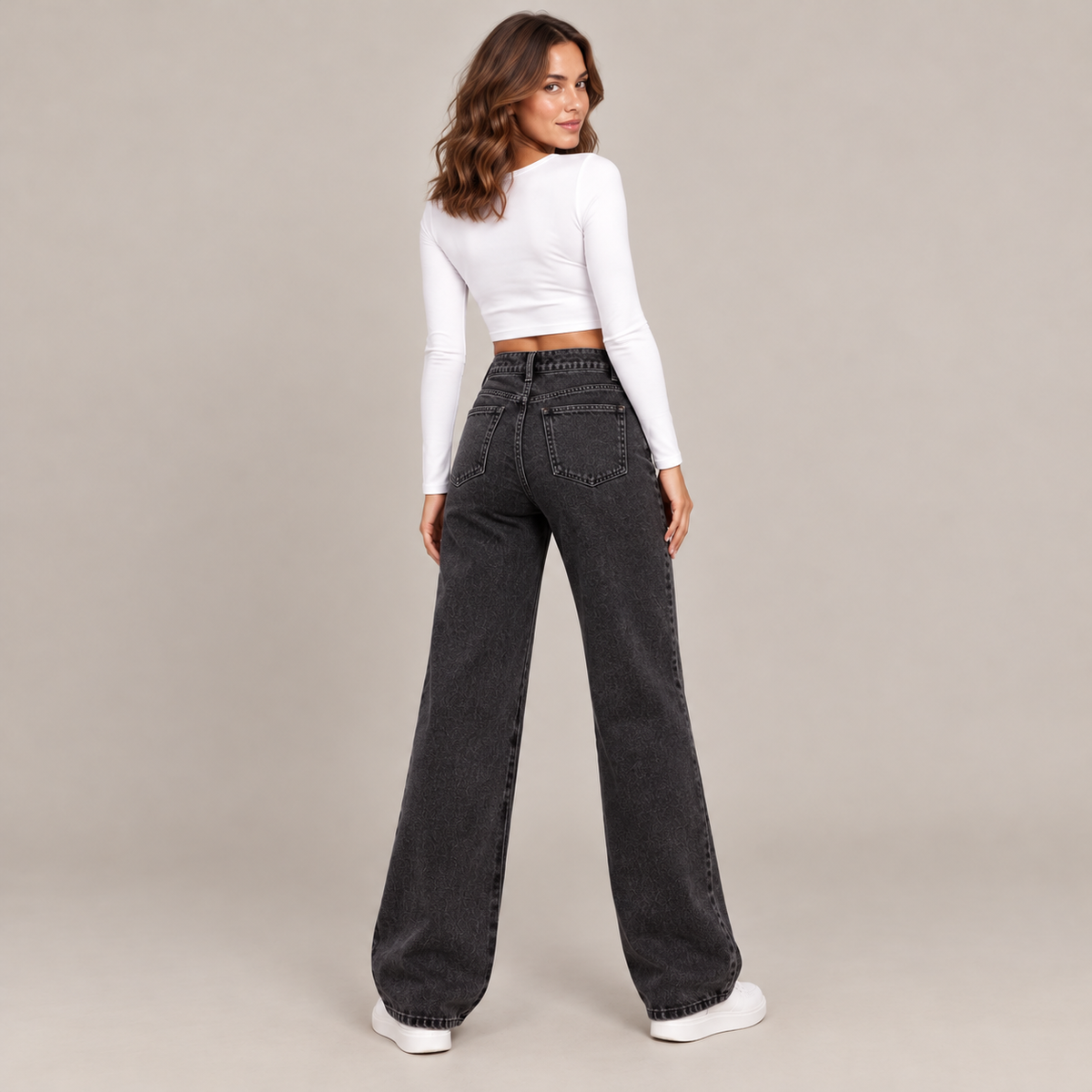Westenbury  Women’s High-Waisted Baggy Straight Jeans