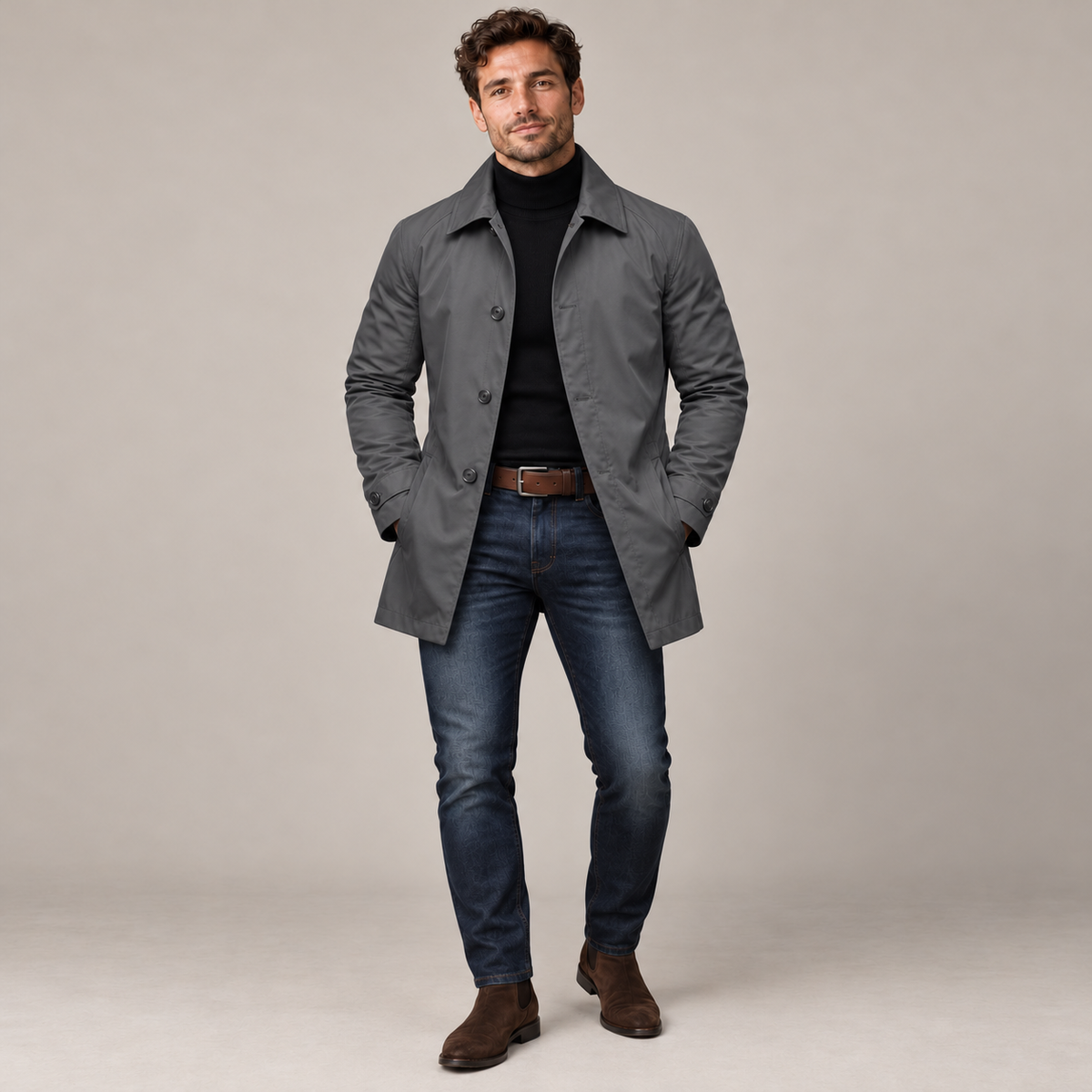 Westenbury  Men’s Retro Waterproof Trench Coat