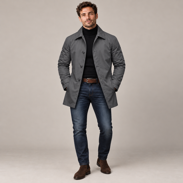 Westenbury  Men’s Retro Waterproof Trench Coat