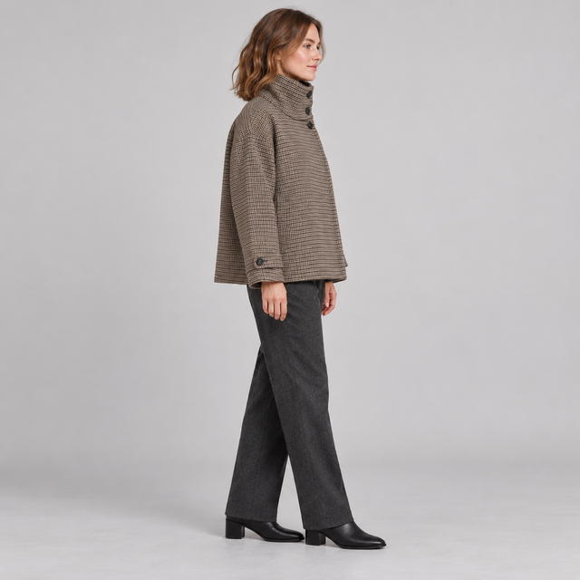 Westenbury Women’s Checked Stand Collar Jacket