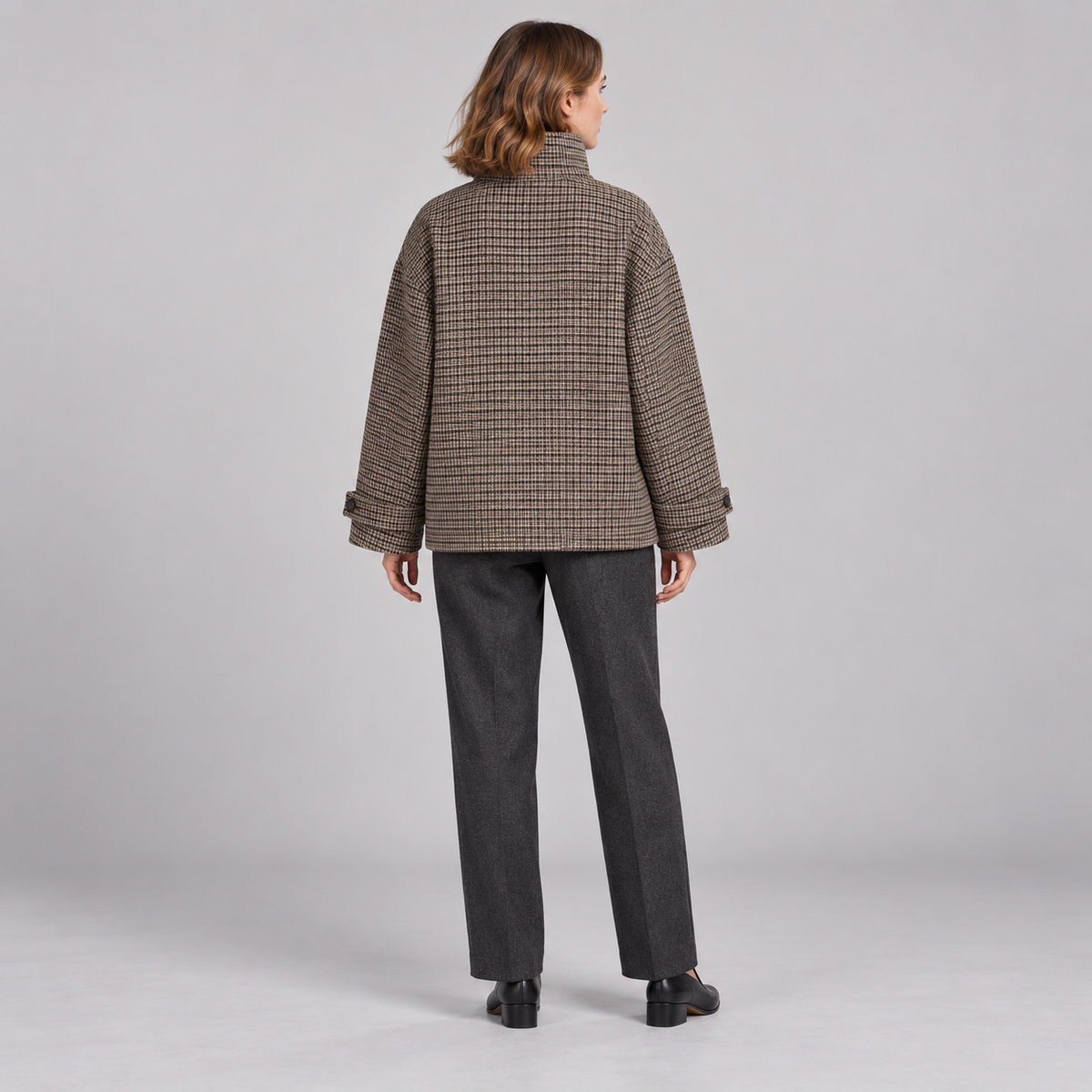 Westenbury Women’s Checked Stand Collar Jacket