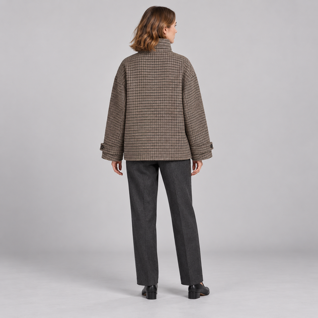 Westenbury Women’s Checked Stand Collar Jacket