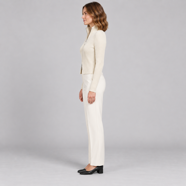 Westenbury Women’s Cropped Ribbed Knit Cardigan