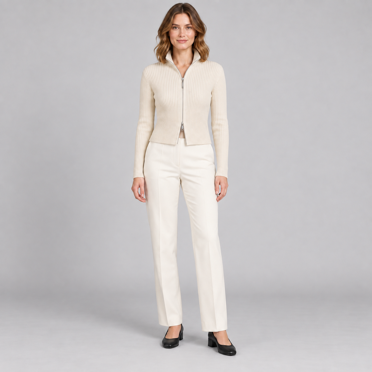 Westenbury Women’s Cropped Ribbed Knit Cardigan