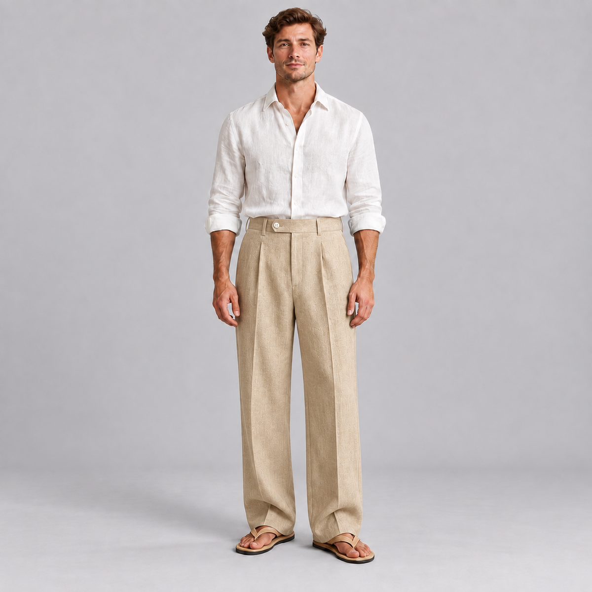 Westenbury Men’s Linen Straight Leg Trousers