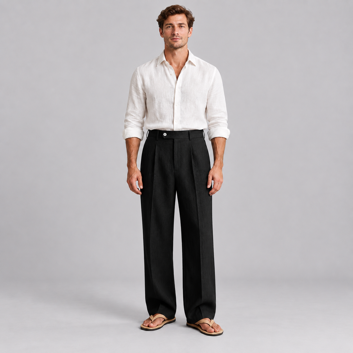 Westenbury Men’s Linen Straight Leg Trousers