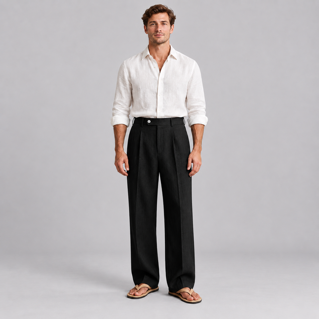 Westenbury Men’s Linen Straight Leg Trousers