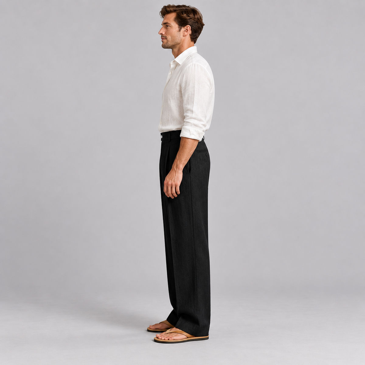 Westenbury Men’s Linen Straight Leg Trousers