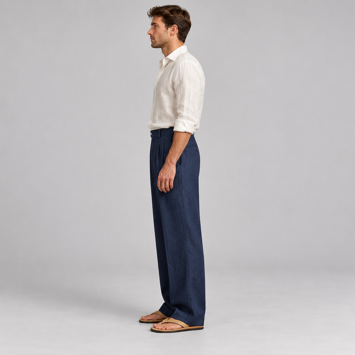Westenbury Men’s Linen Straight Leg Trousers