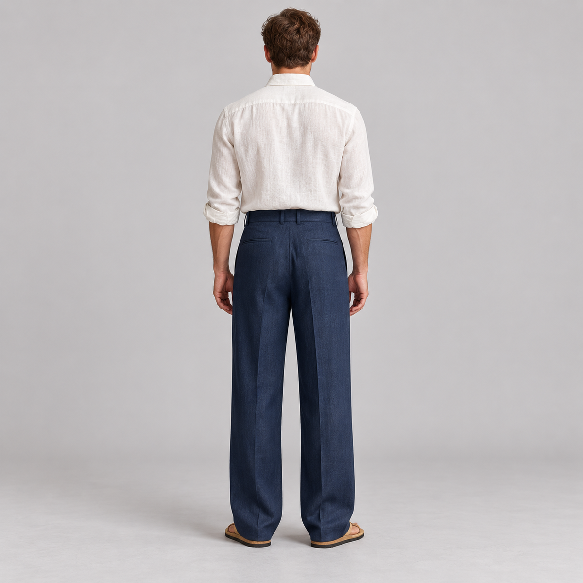 Westenbury Men’s Linen Straight Leg Trousers