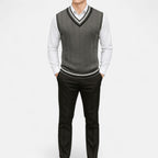 Men’s Knitted V-Neck Vest – Heritage Layers