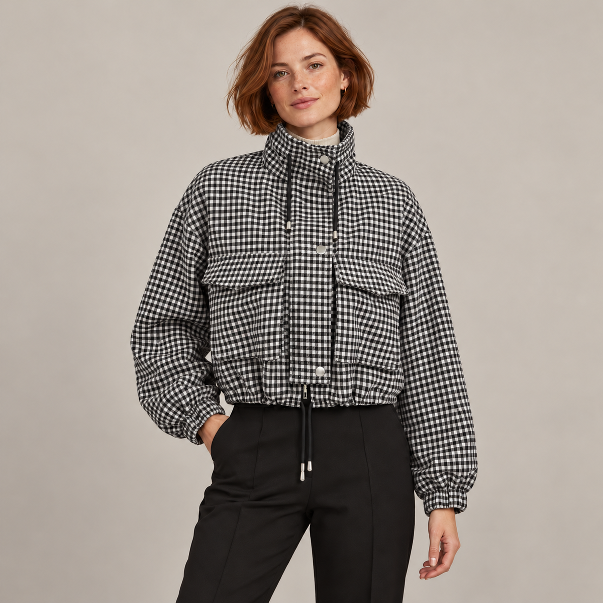 Westenbury Women’s Houndstooth Cropped Jacket