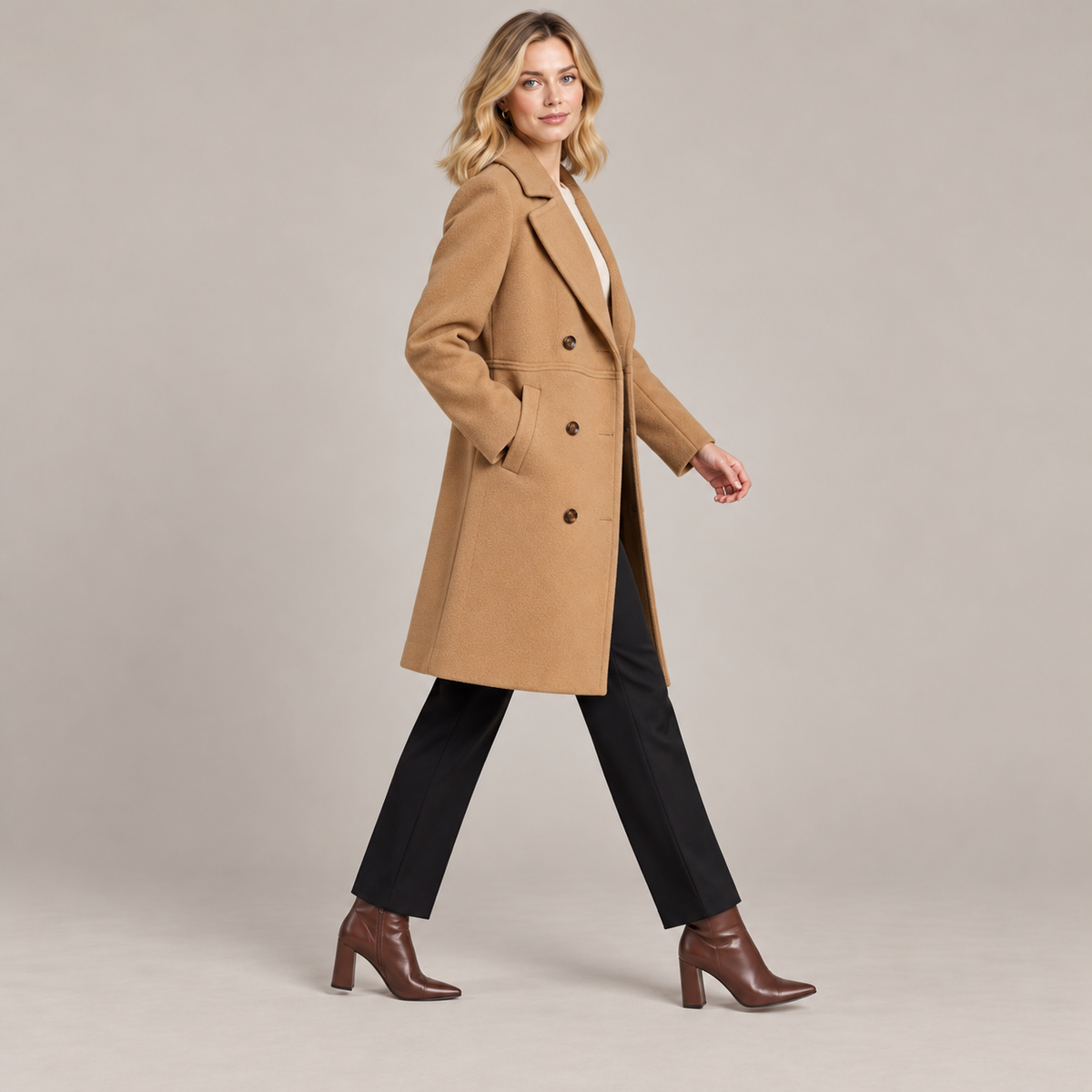 Westenbury Women’s Double-Breasted Midi Overcoat