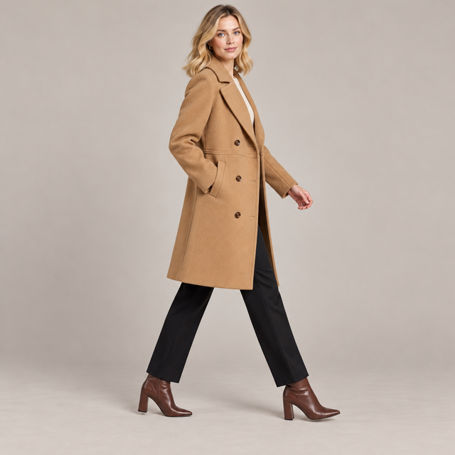 Westenbury Women’s Double-Breasted Midi Overcoat