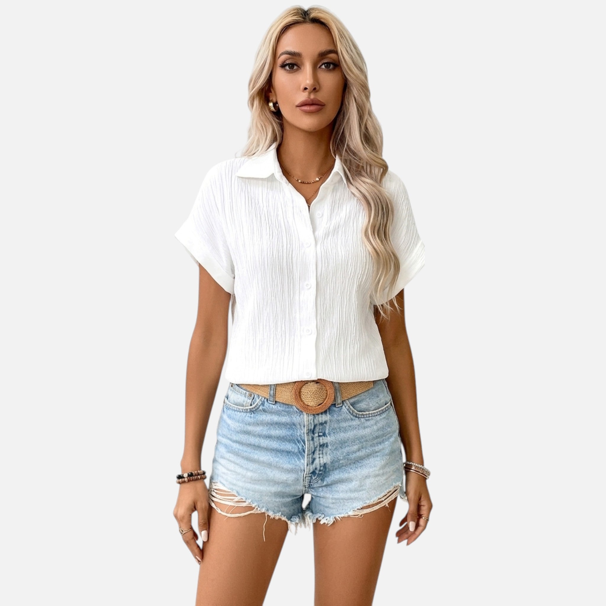 Westenbury | Women’s Textured Button Shirt | Elegant Summer Style