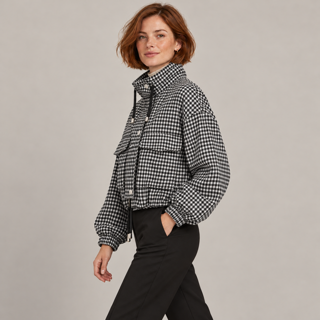 Westenbury Women’s Houndstooth Cropped Jacket