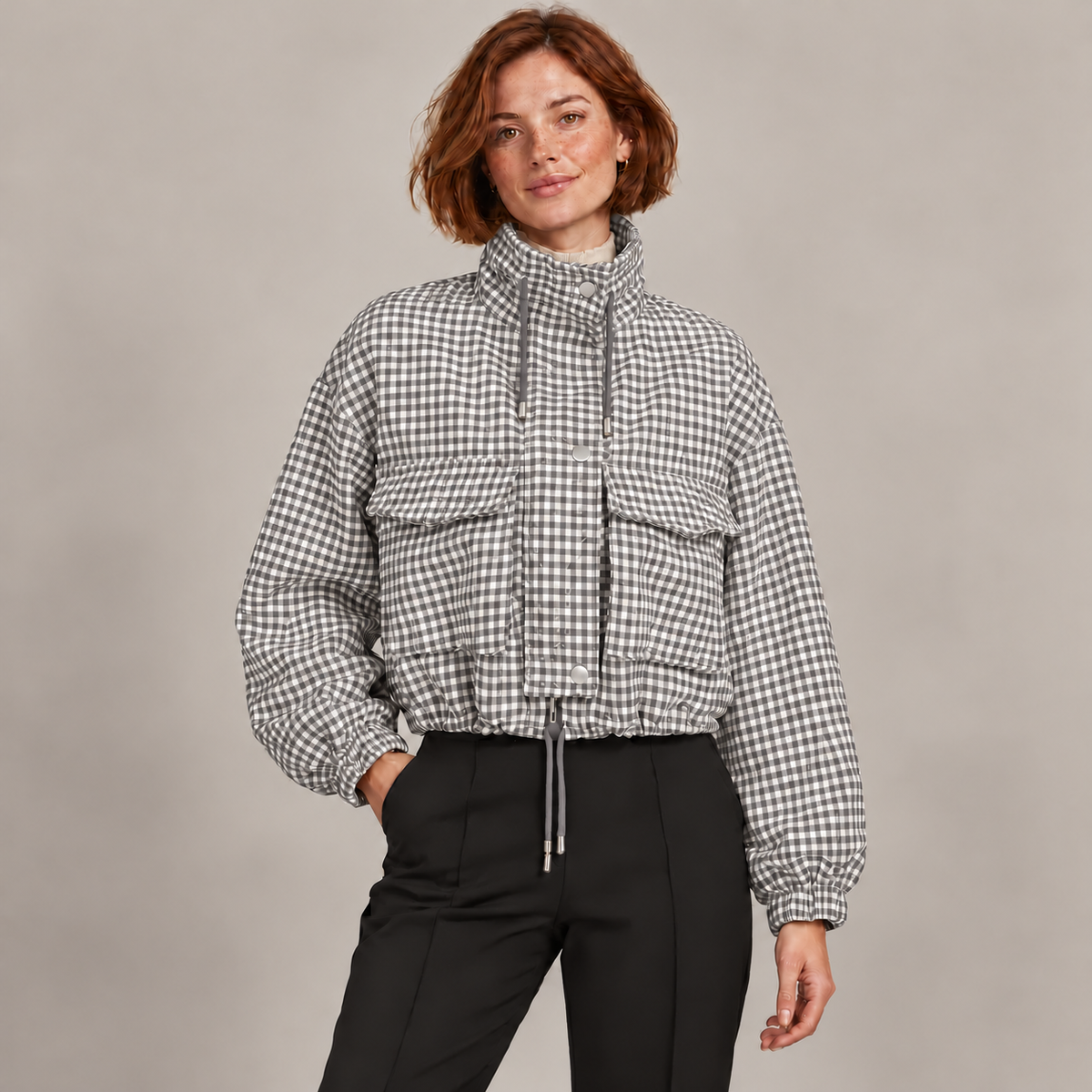 Westenbury Women’s Houndstooth Cropped Jacket