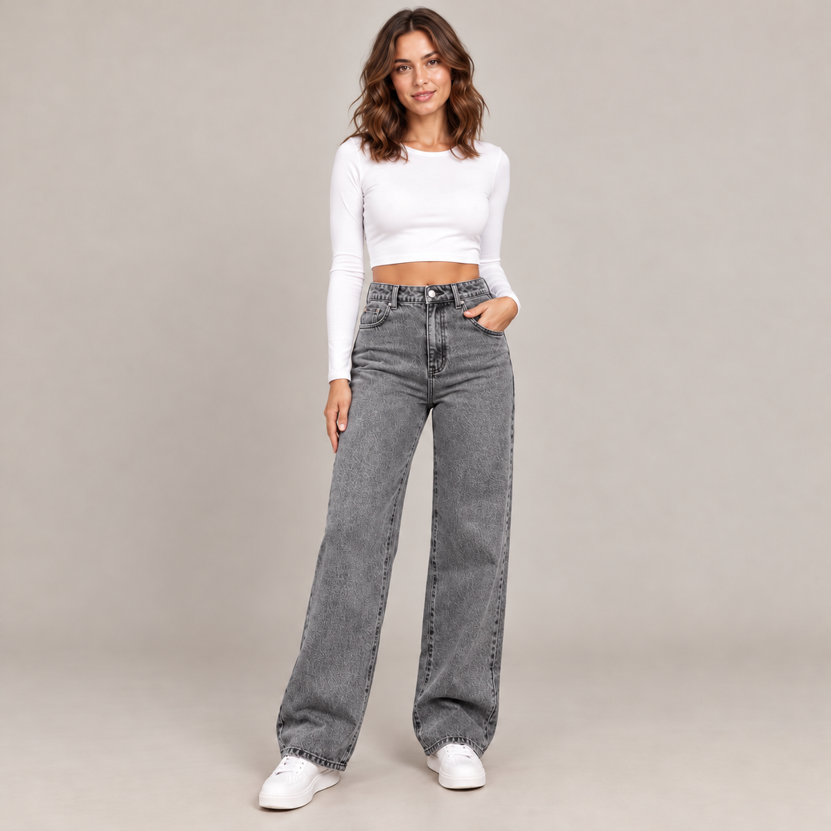 Westenbury  Women’s High-Waisted Baggy Straight Jeans