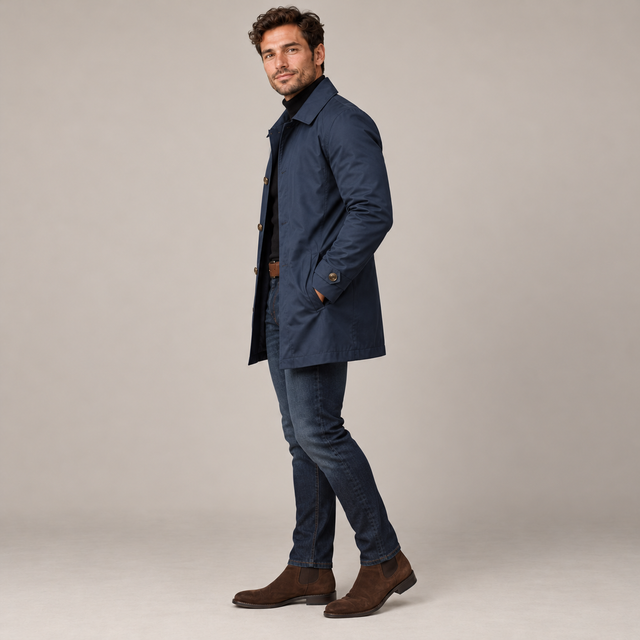 Westenbury  Men’s Retro Waterproof Trench Coat