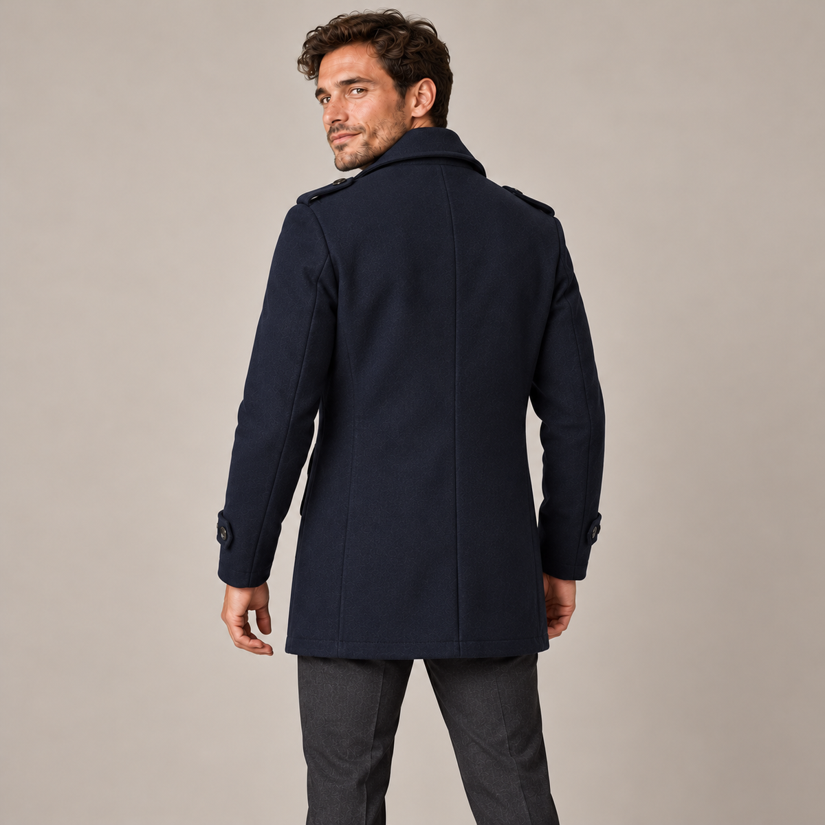 Westenbury  Men’s Layered-Collar Overcoat