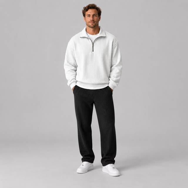 Westenbury Men’s Ribbed Quarter Zip Sweater