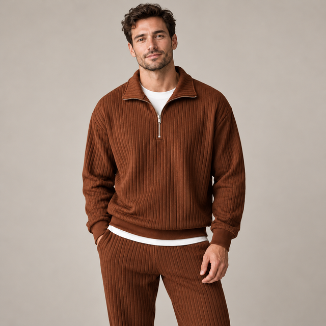 Westenbury Men’s Ribbed Quarter-Zip Jumper