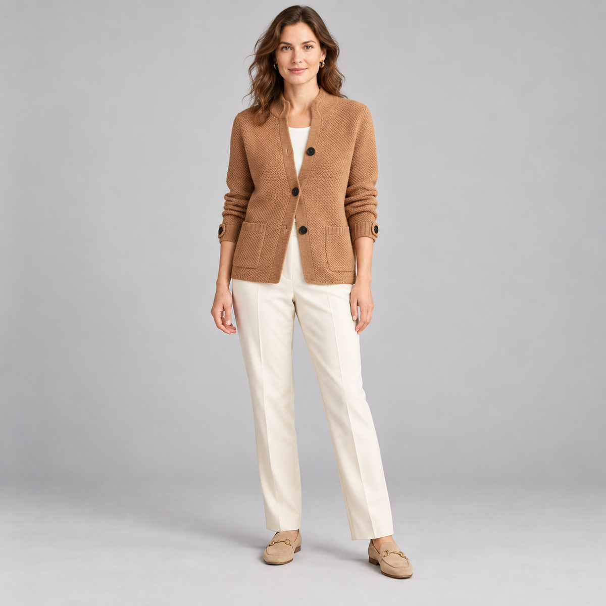 Westenbury Women’s Textured Button Front Cardigan