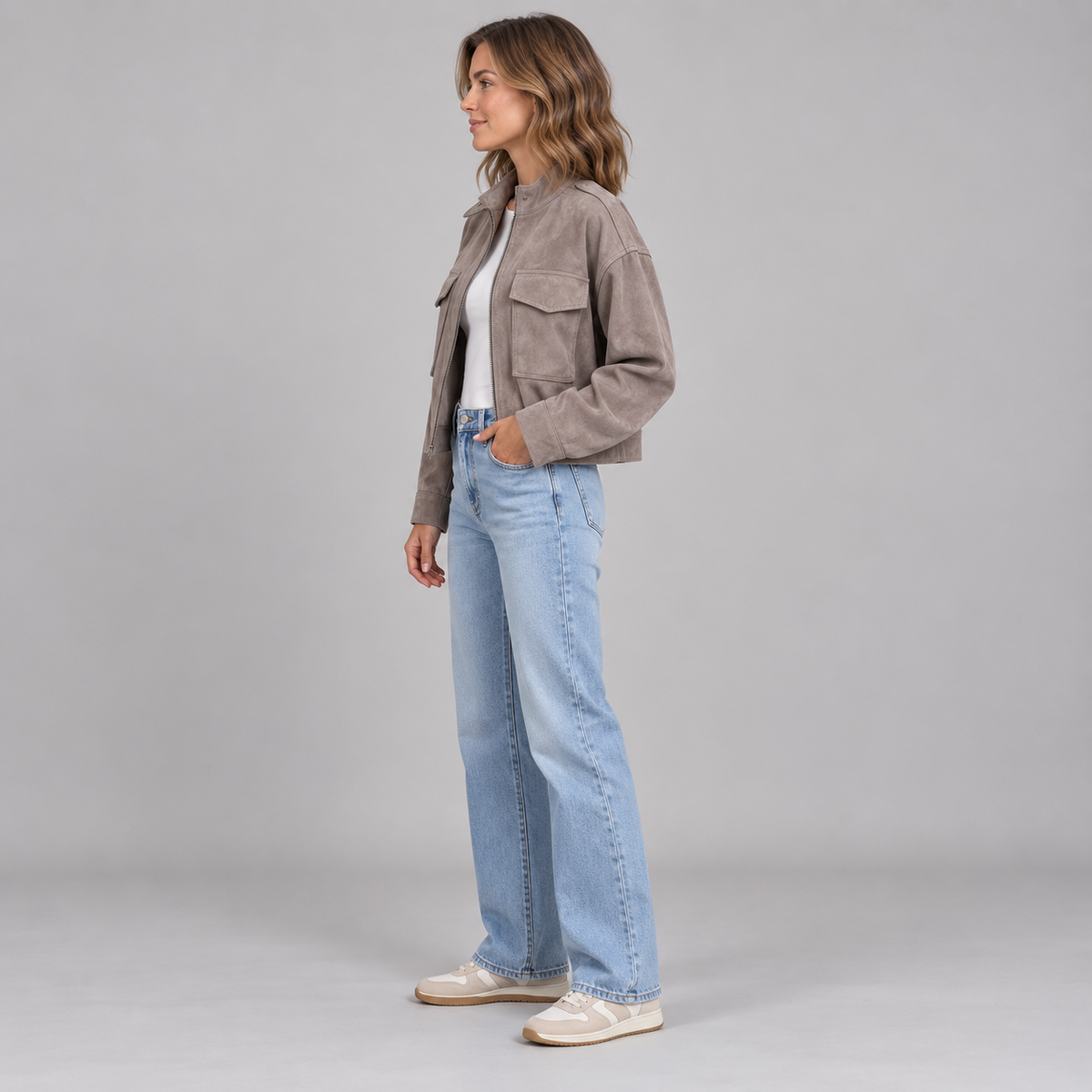 Westenbury Women’s Cropped Suede Jacket