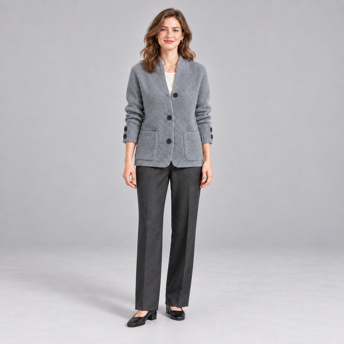 Westenbury Women’s Textured Button Front Cardigan
